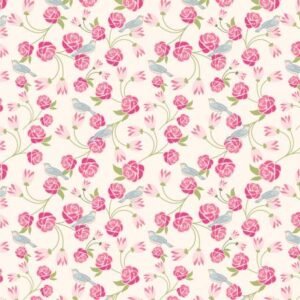 Stolen Moments by Poppie Cotton - Vintage Vines - Blanc