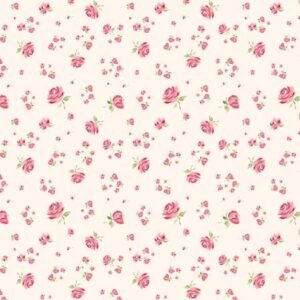 Stolen Moments by Poppie Cotton - Tossed Roses - Blanc