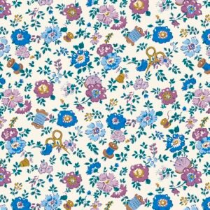 Liberty Tudor Celebration - Haberdashery Floral - Blue