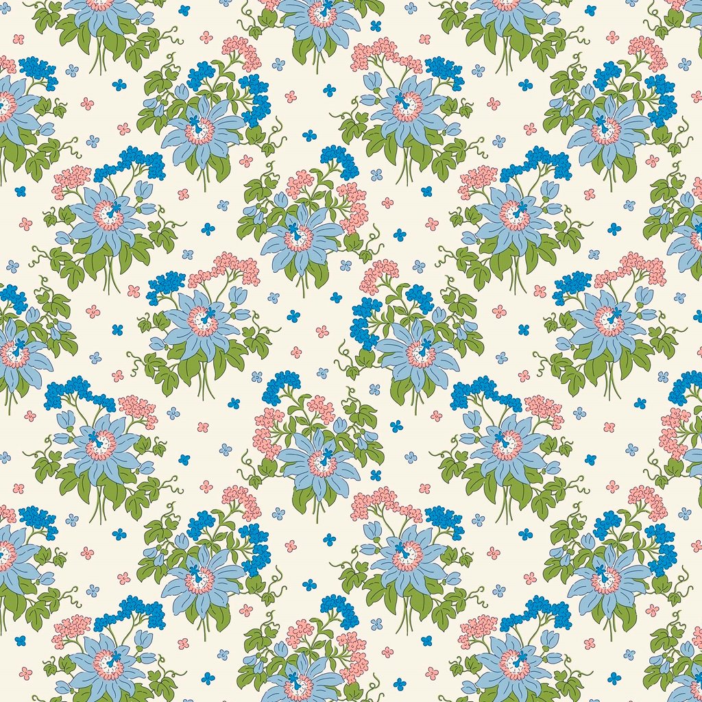 Liberty Postcards From Paradise - Passionflower Sway Blue