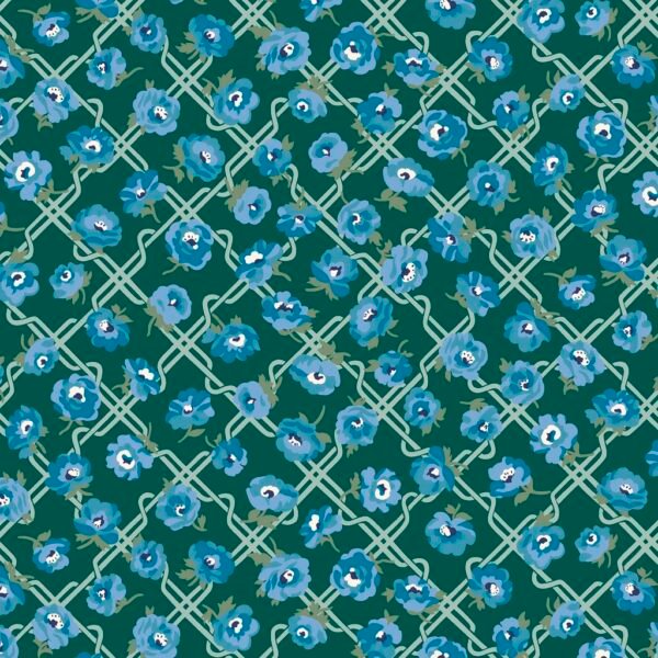 Liberty Floral Nostalgia - Rosemary Blooms Green