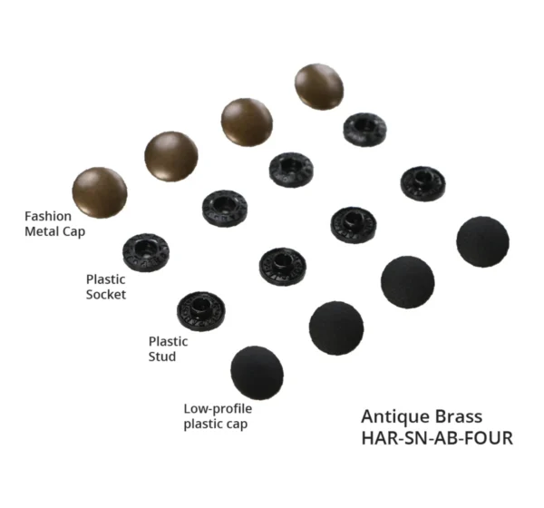 Tool-free Snaps - Set of Four - Antique Brass - ByAnnie
