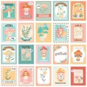 Mushroom Blooms by Poppie Cotton -25" Repeat Panel- 70430-22